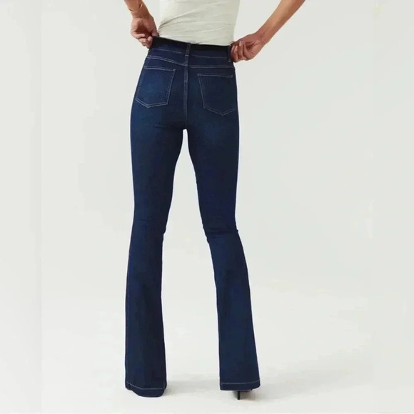 Spandex Women’s Flare Jeans, Color: Midnight Shade Size:S/P High-Rise NW… - Picture 3 of 15